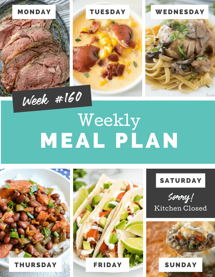 Easy Weekly Meal Plan Week 160