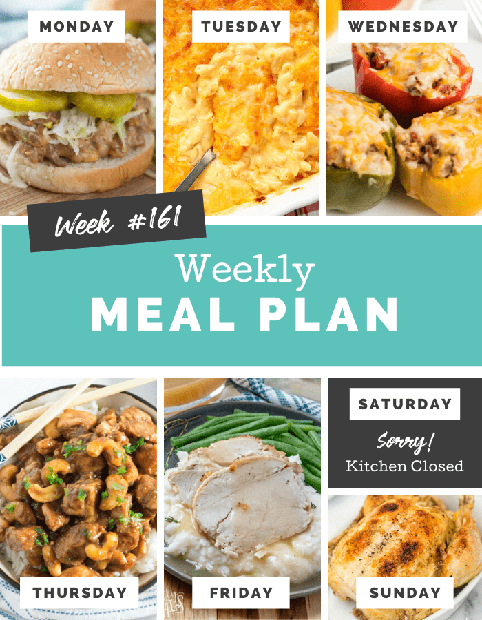 Easy Weekly Meal Plan Week 161 - Family Fresh Meals