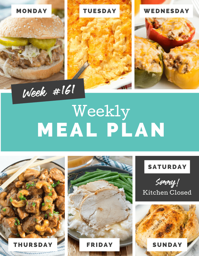 Easy Weekly Meal Plan Week 161