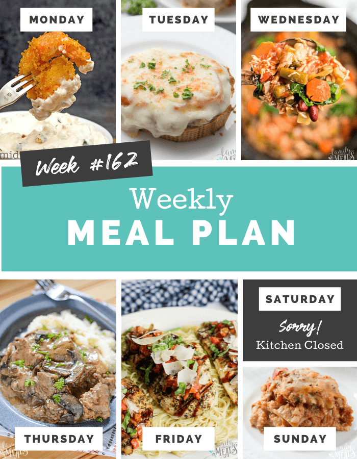 Easy Weekly Meal Plan Week 162 #easymealplan #mealprep #familyfreshmeals via @familyfresh