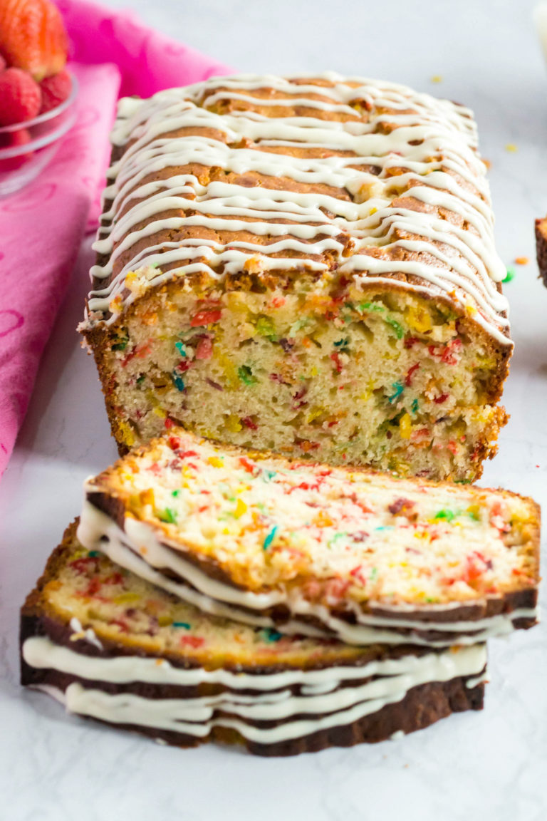 Fruity Pebble Breakfast Bread