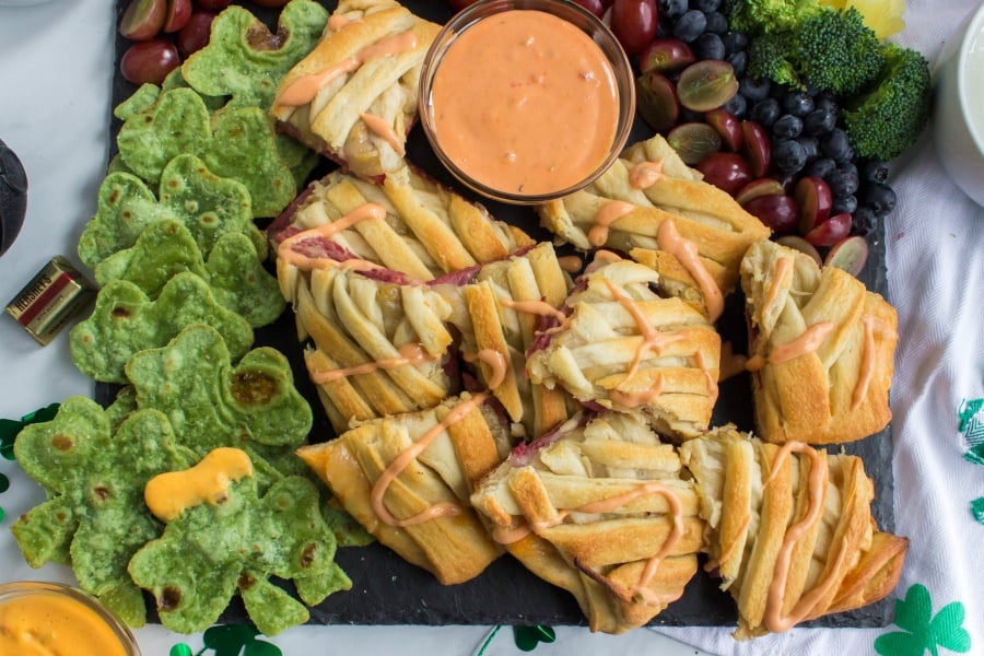 shamrock tortillas and reuben braid