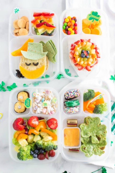 St. Patrick's Day Easy Lunchbox Ideas - fun lunch box idea from family fresh meals