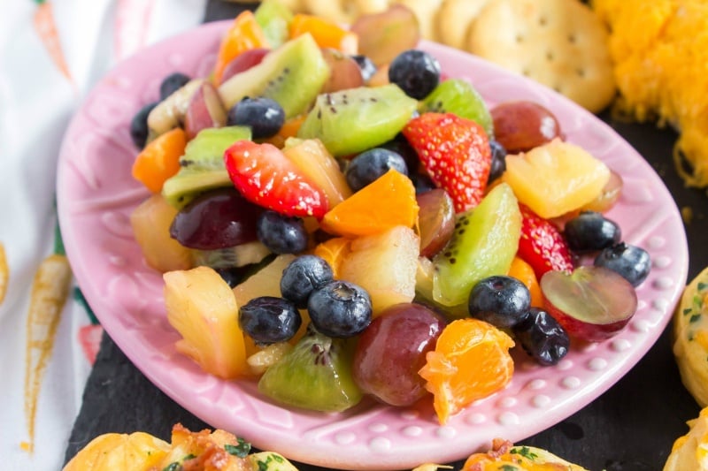 Bowl of glazed fruit