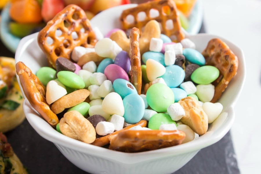 Bunny bait in a snack bowl