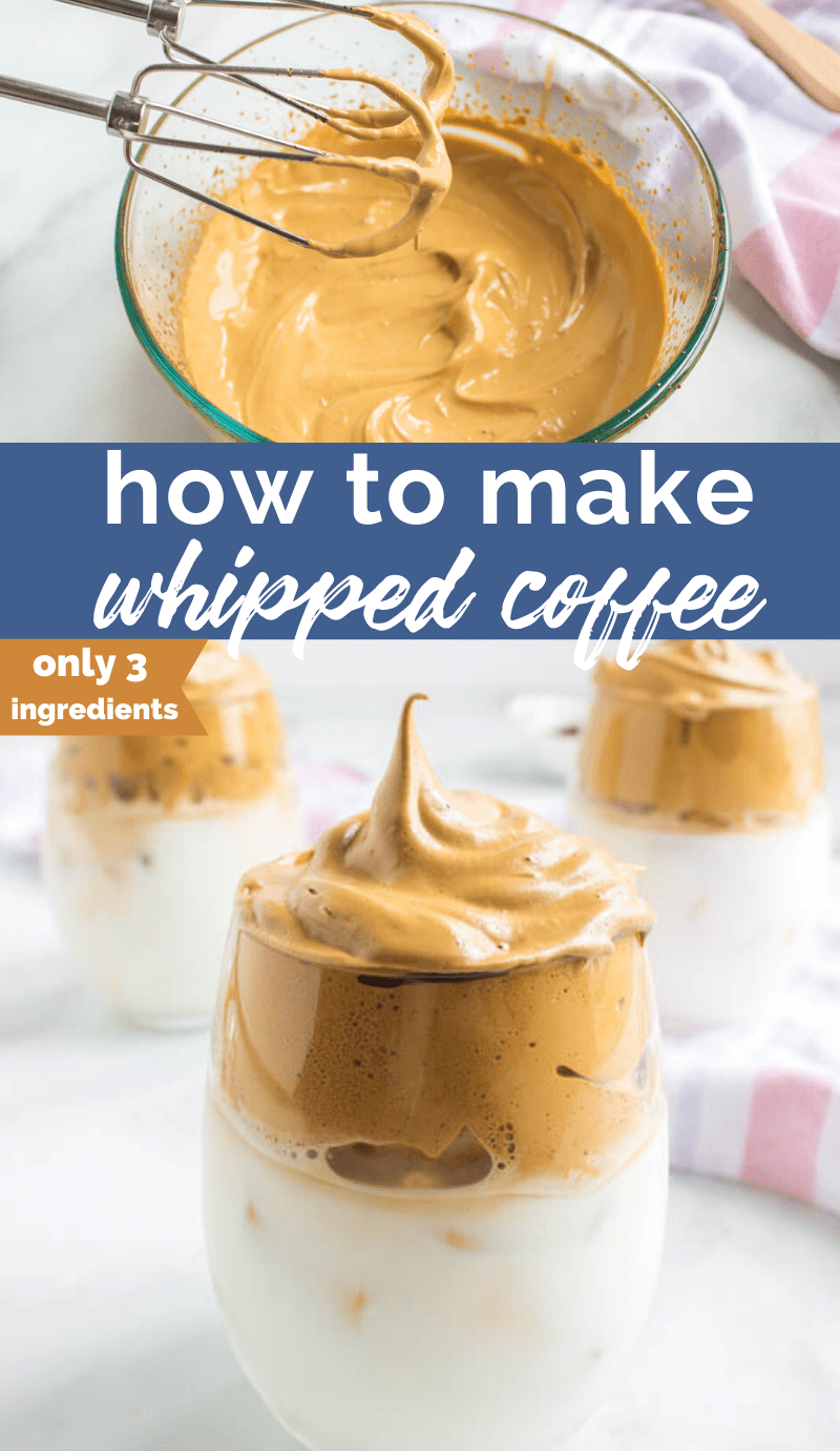 How to make Whipped Coffee (a.k.a. dalgona coffee ) #whippedcoffee #coffee #fluffycoffee #icedcoffee #familyfreshmeals #dalgona via @familyfresh