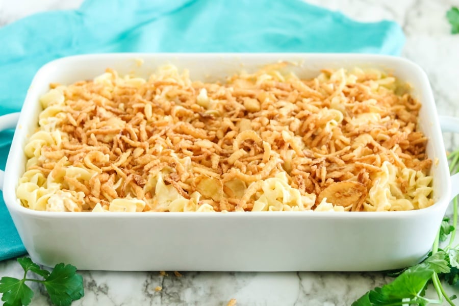 Casserole topped with french fried onions