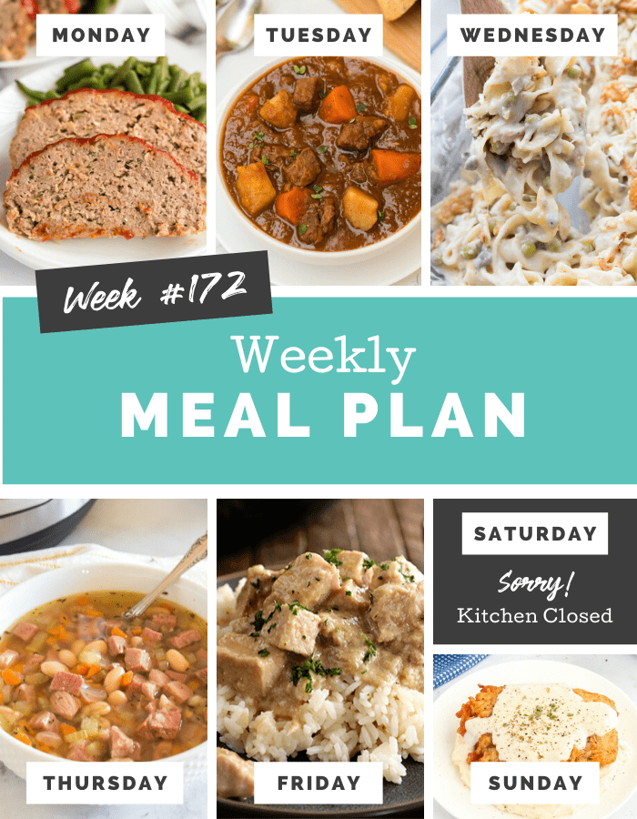 Easy Weekly Meal Plan Week 172