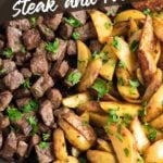 One Pot Steak and Potatoes recipe from Family Fresh Meals - recipe in a frying pan