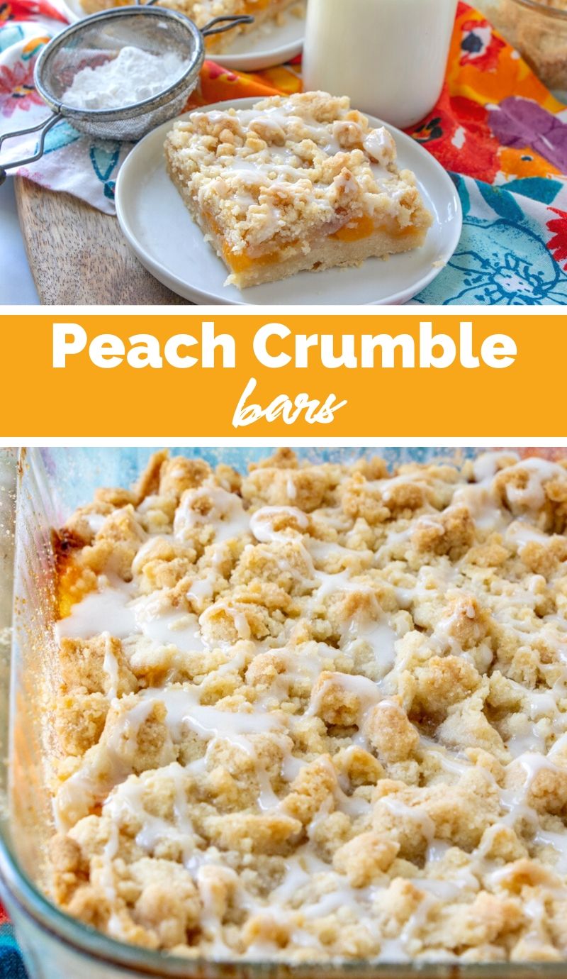 Peach Crumble Bars - Easy Summer Dessert via @familyfresh