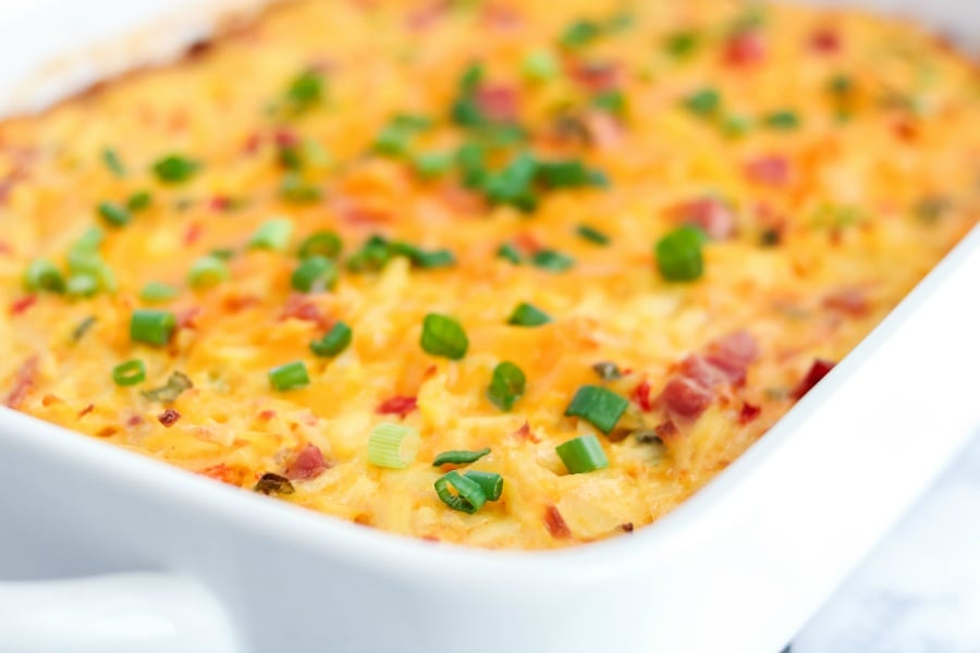 side picture of baked breakfast casserole