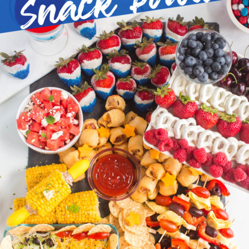 Top down image of 4th of July Snack Board from Family Fresh Meals