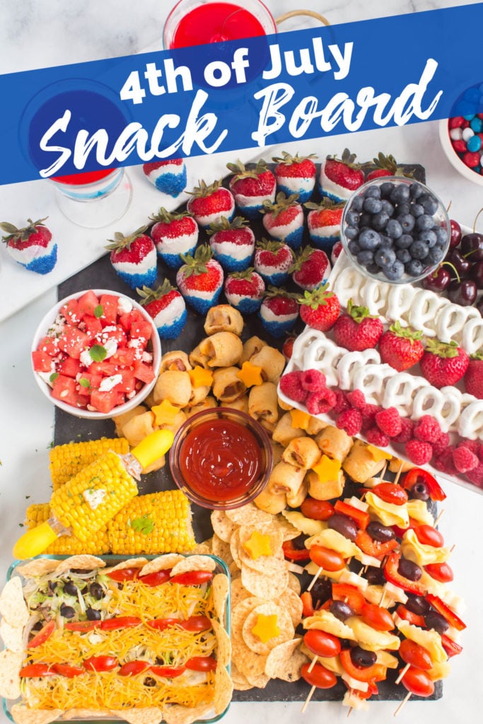 Top down image of 4th of July Snack Board from Family Fresh Meals