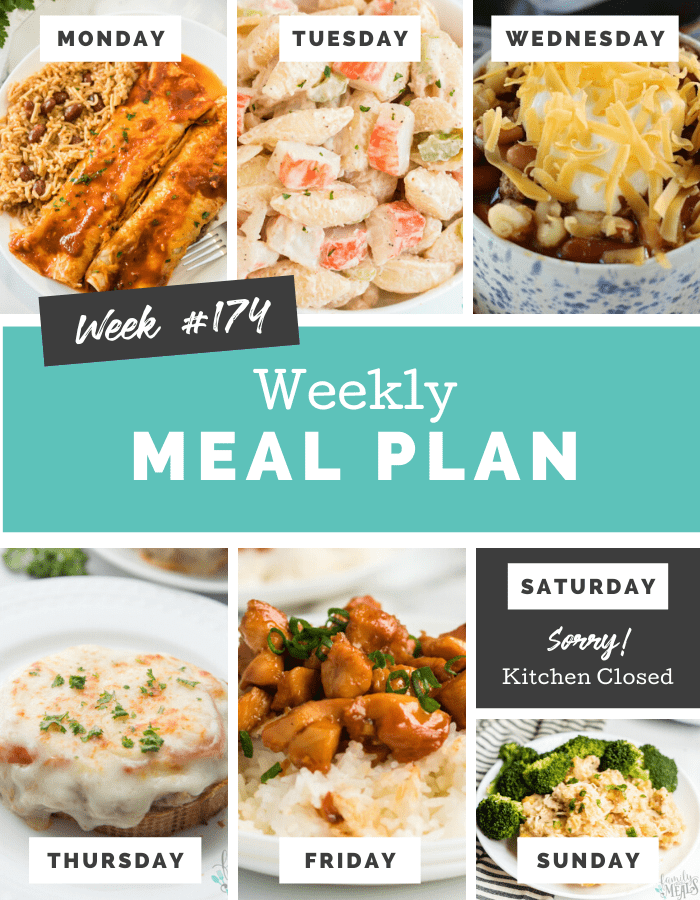 Easy Weekly Meal Plan Week 174