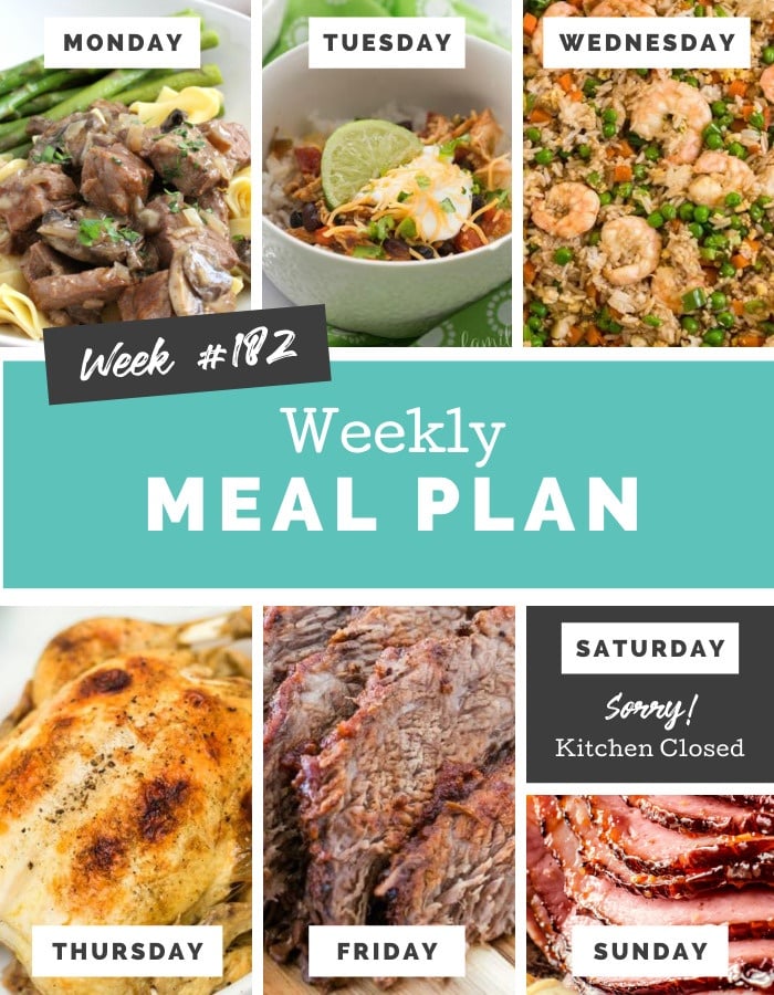 Easy Weekly Meal Plan Week 182