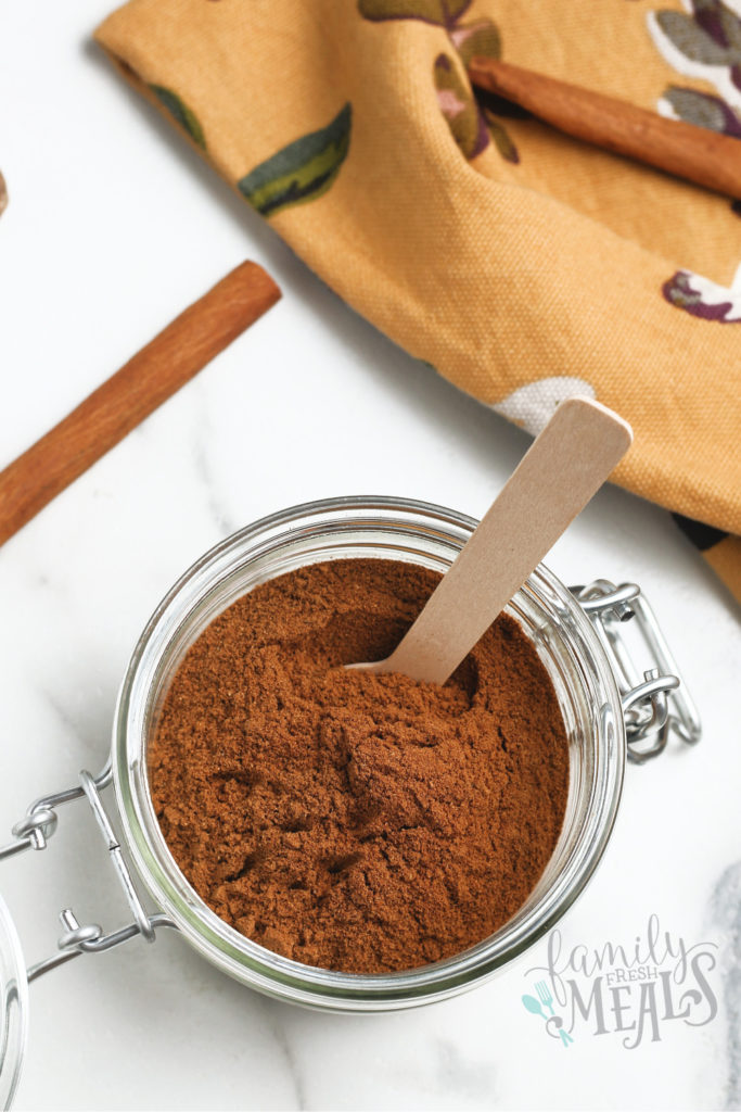 Apple Pie Spice Seasoning in a glass jar