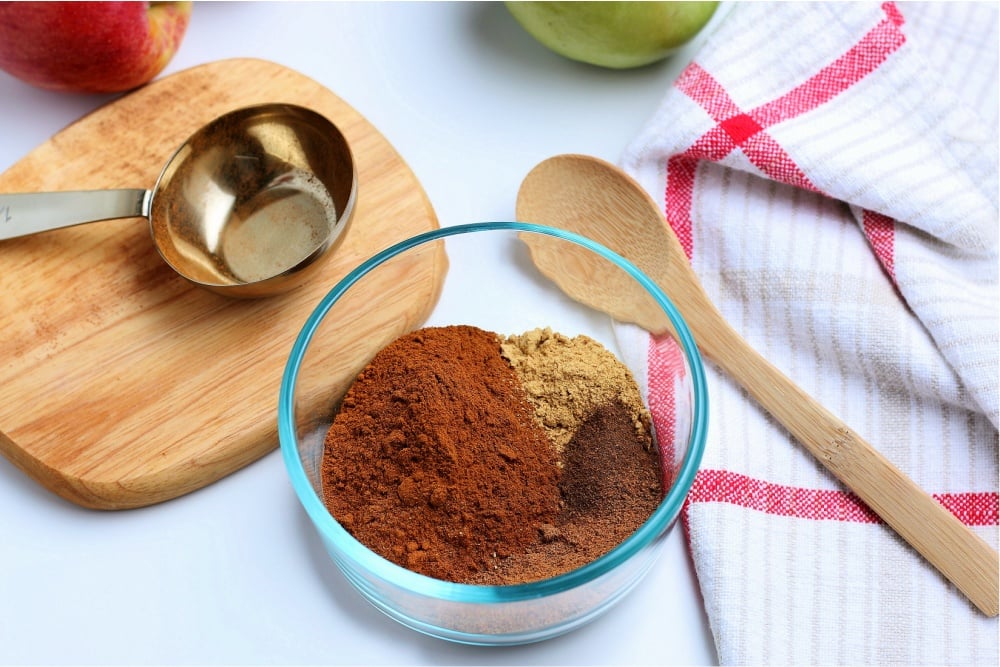 different spices in a glass bowl