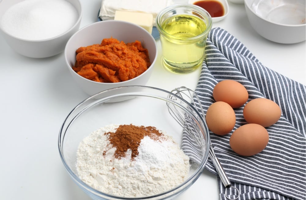 ingredients for pumpkin bars