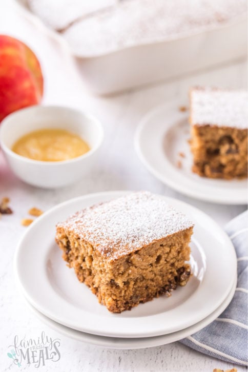 piece of apple sauce cake on a plate