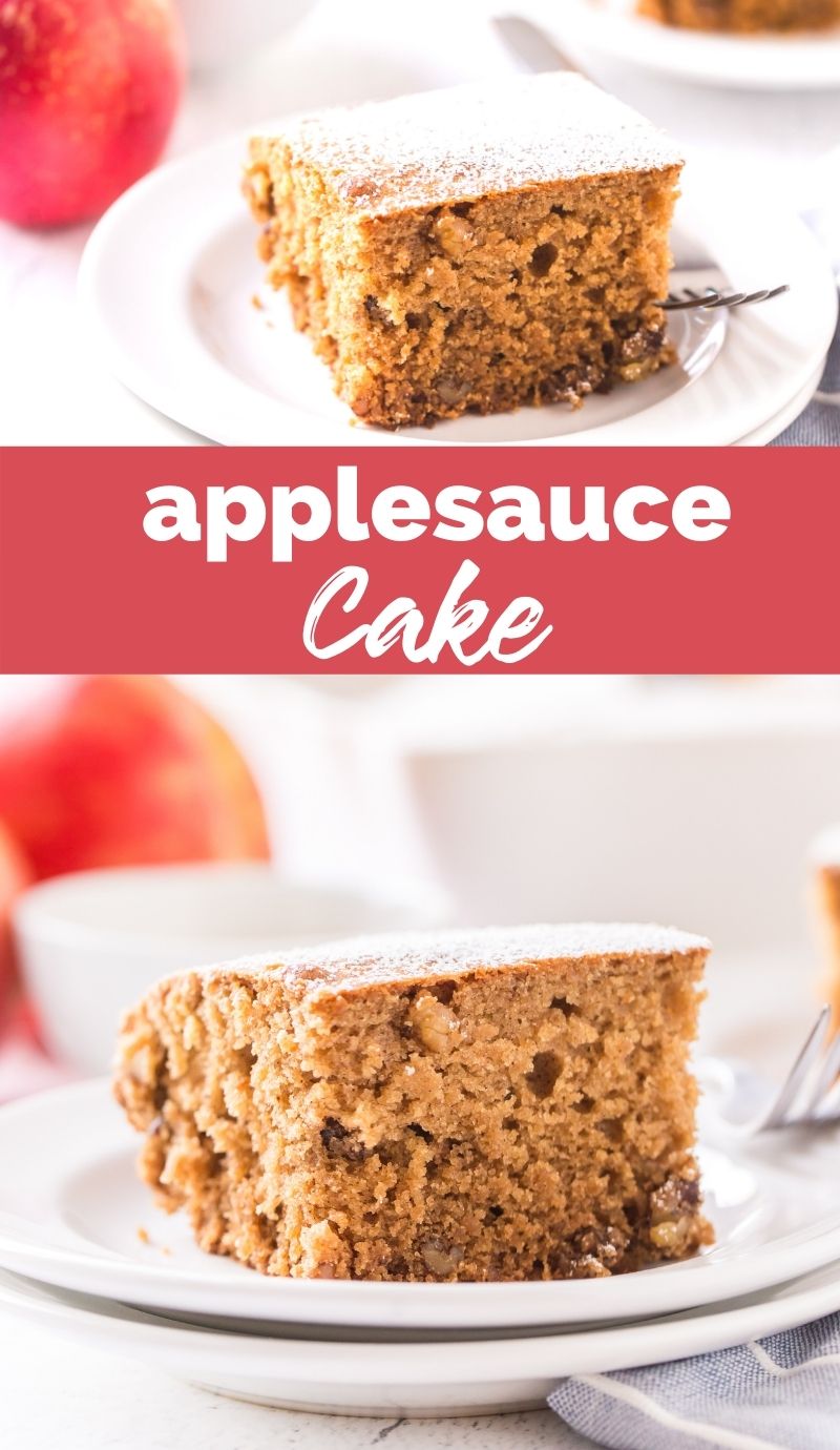 Celebrate the flavors of the season with this simple and moist Applesauce Cake! Flavored with the warm holiday spices of cinnamon and nutmeg. via @familyfresh