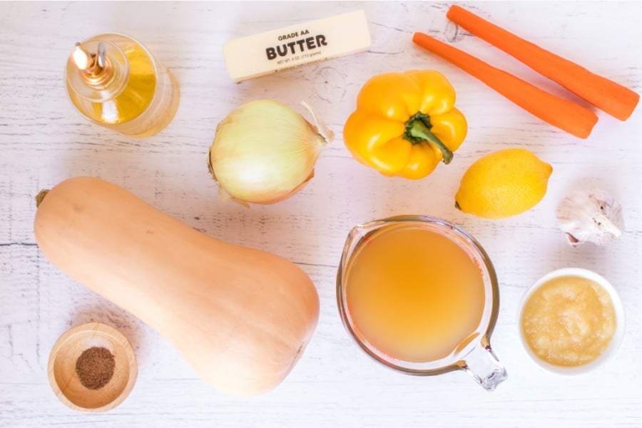 ingredients for butternut squash soup 