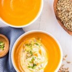 Two bowls of Butternut Squash Soup