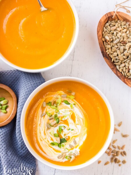 Two bowls of Butternut Squash Soup