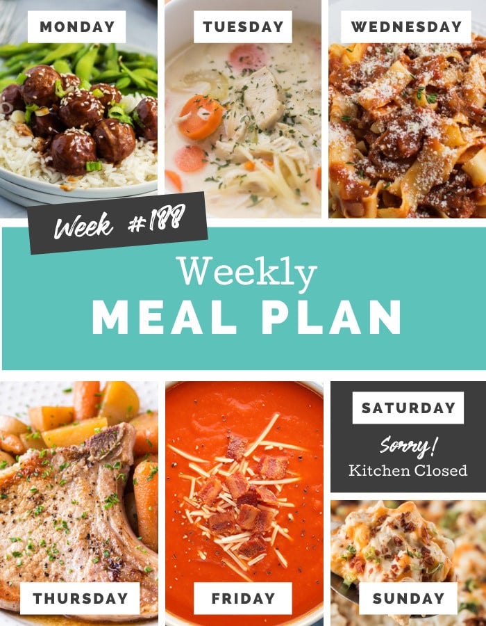 Easy Weekly Meal Plan Week 188