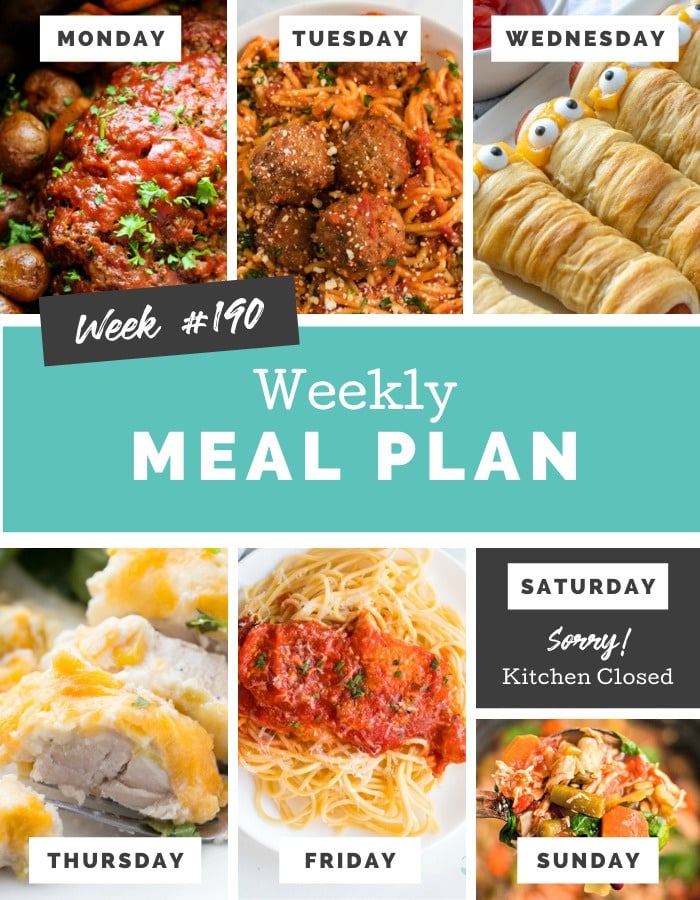 Easy Weekly Meal Plan Week 190