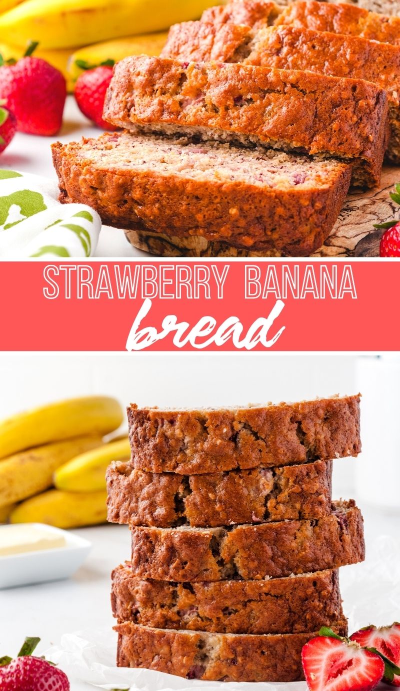 Soft, tender, and bursting with fresh strawberry flavor, this Strawberry Banana Bread is double the fruit, double the fun. #bananabread #bread #strawberry via @familyfresh
