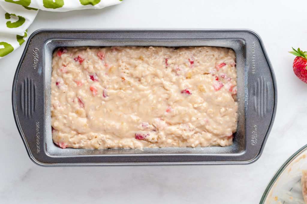 bread batter in a bread pan