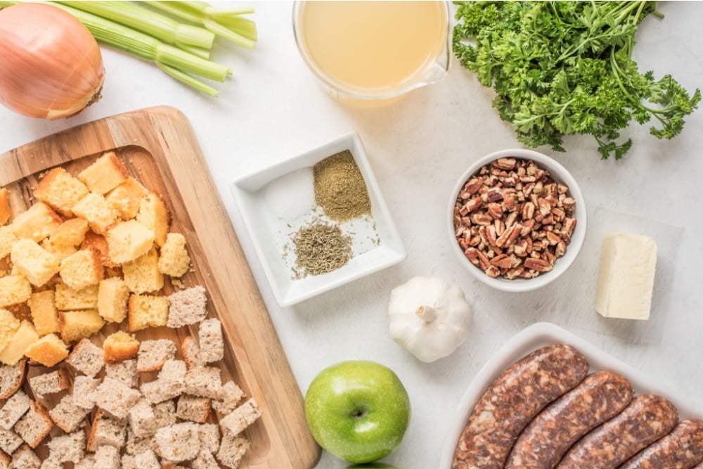 ingredients for Cornbread stuffing