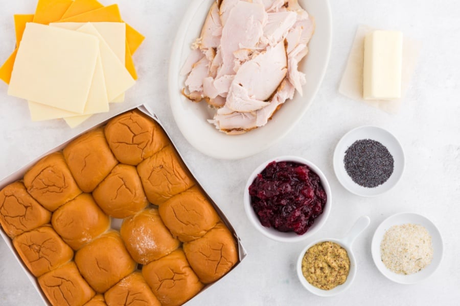 Ingredients for Leftover Thanksgiving Turkey Sliders