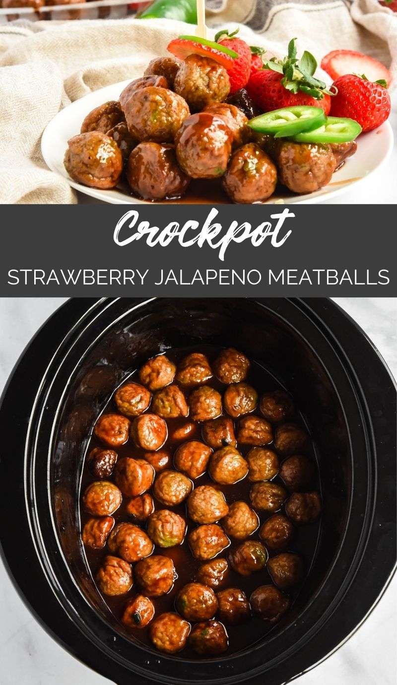 These Crockpot Strawberry Jalapeno Meatballs have sweetness from the strawberry,heat from the jalapeno, and a tangy note from the BBQ sauce. via @familyfresh