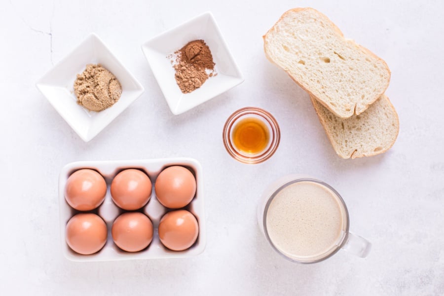 ingredients for eggnog french toast