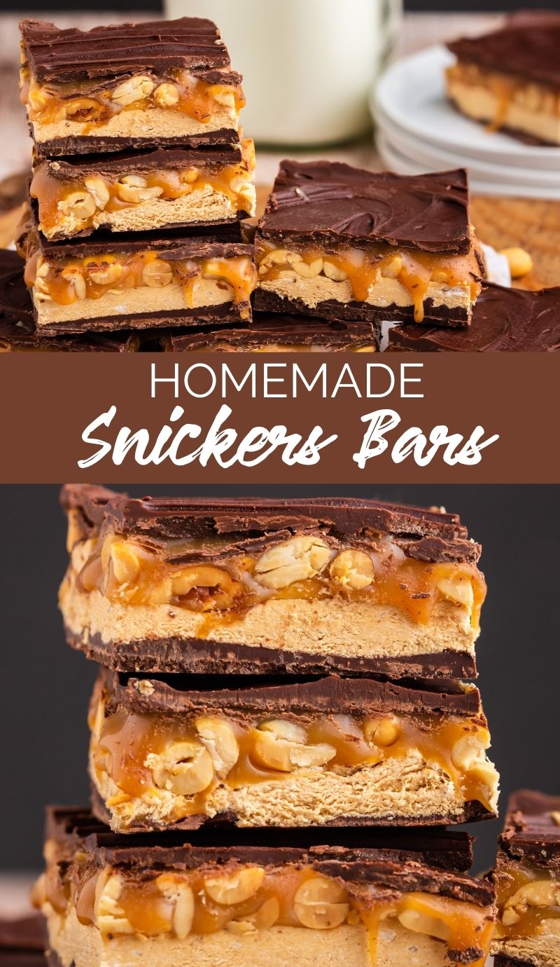 These Homemade Snickers Bars are a heavenly treat that you can now make at home! These are chocolatey, peanut and caramel goodness. via @familyfresh
