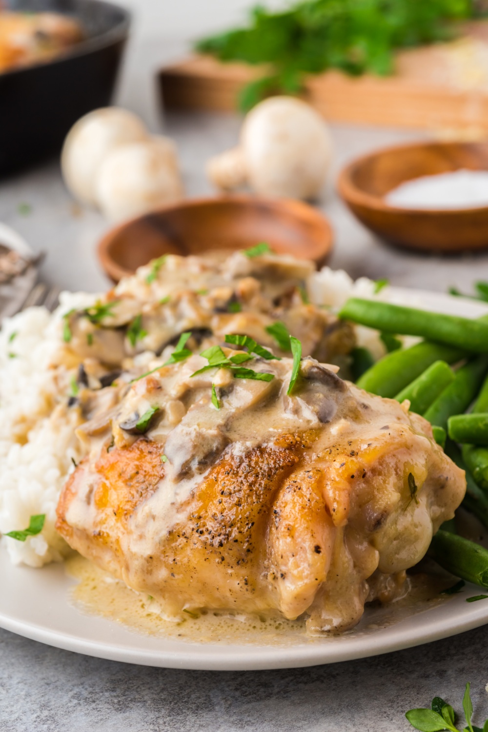 Creamy Mushroom Chicken Thighs Skillet Family Fresh Meals