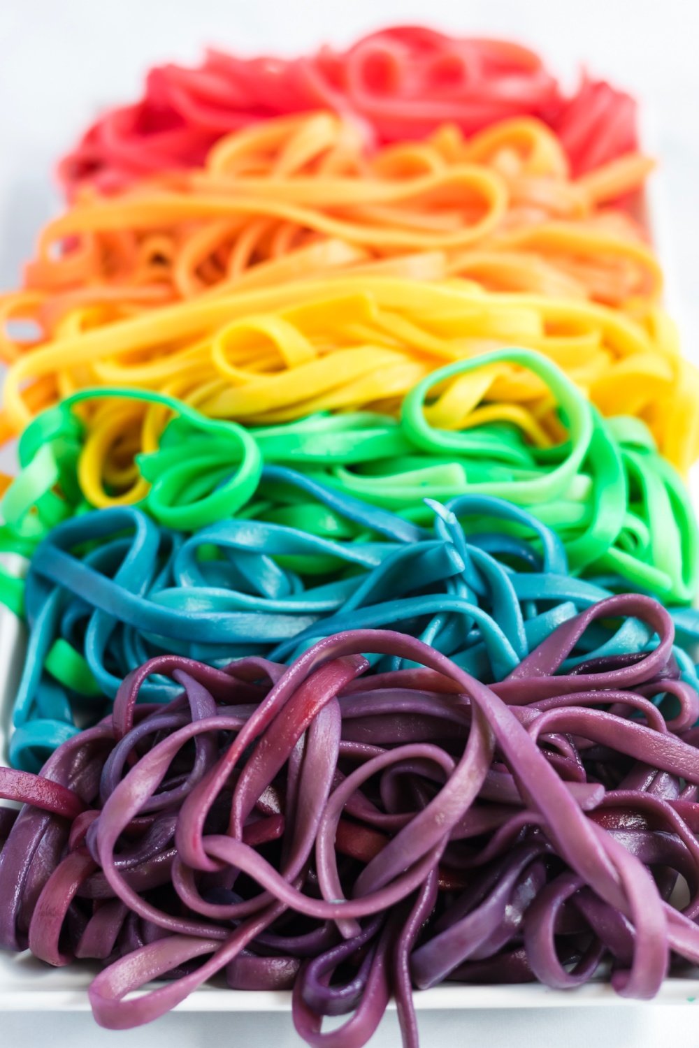 plate of rainbow pasta