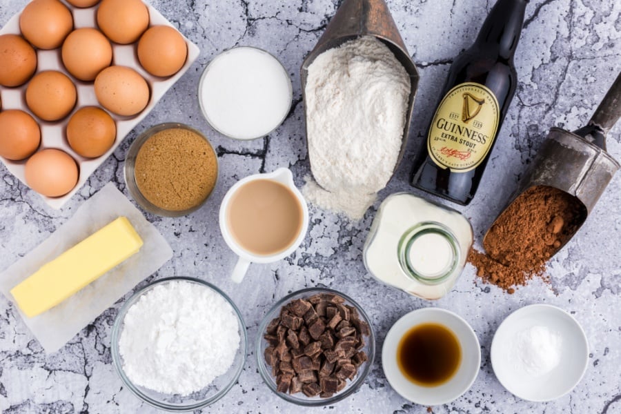 ingredients for Guinness Chocolate Bread