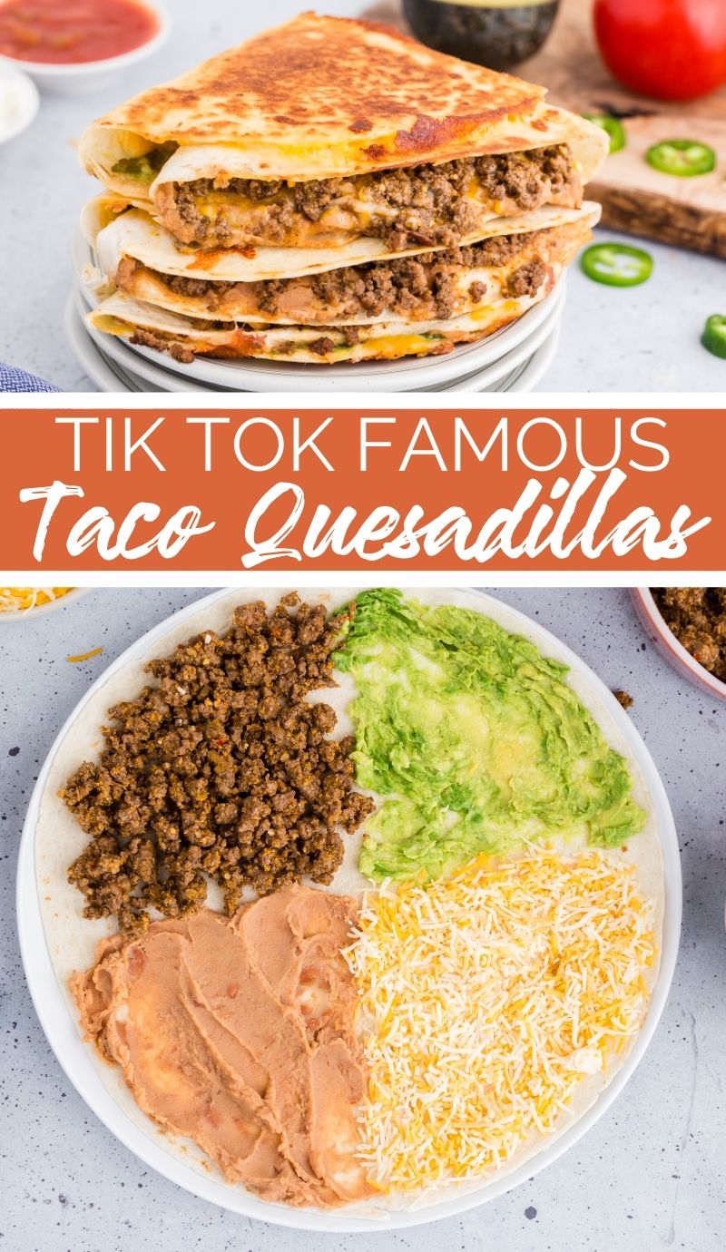 You will love these Tik Tok Famous Taco Quesadillas. Each quadrant of the tortilla holds a different taco ingredient for maximum flavor! via @familyfresh