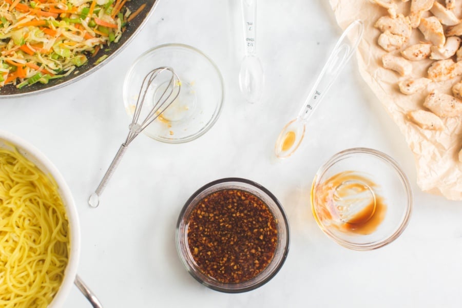 sauce in a small glass bowl