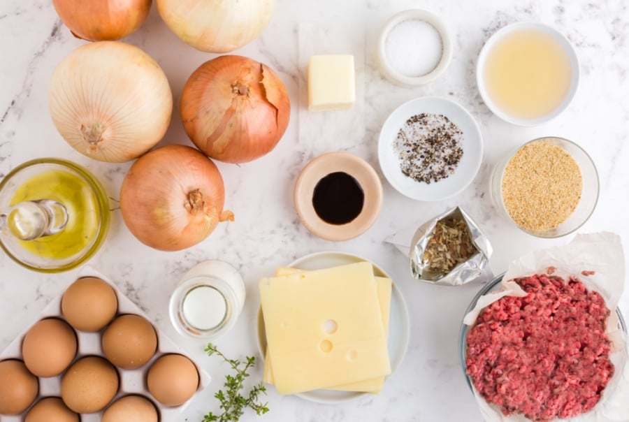 ingredients for crockpot french onion meatloaf