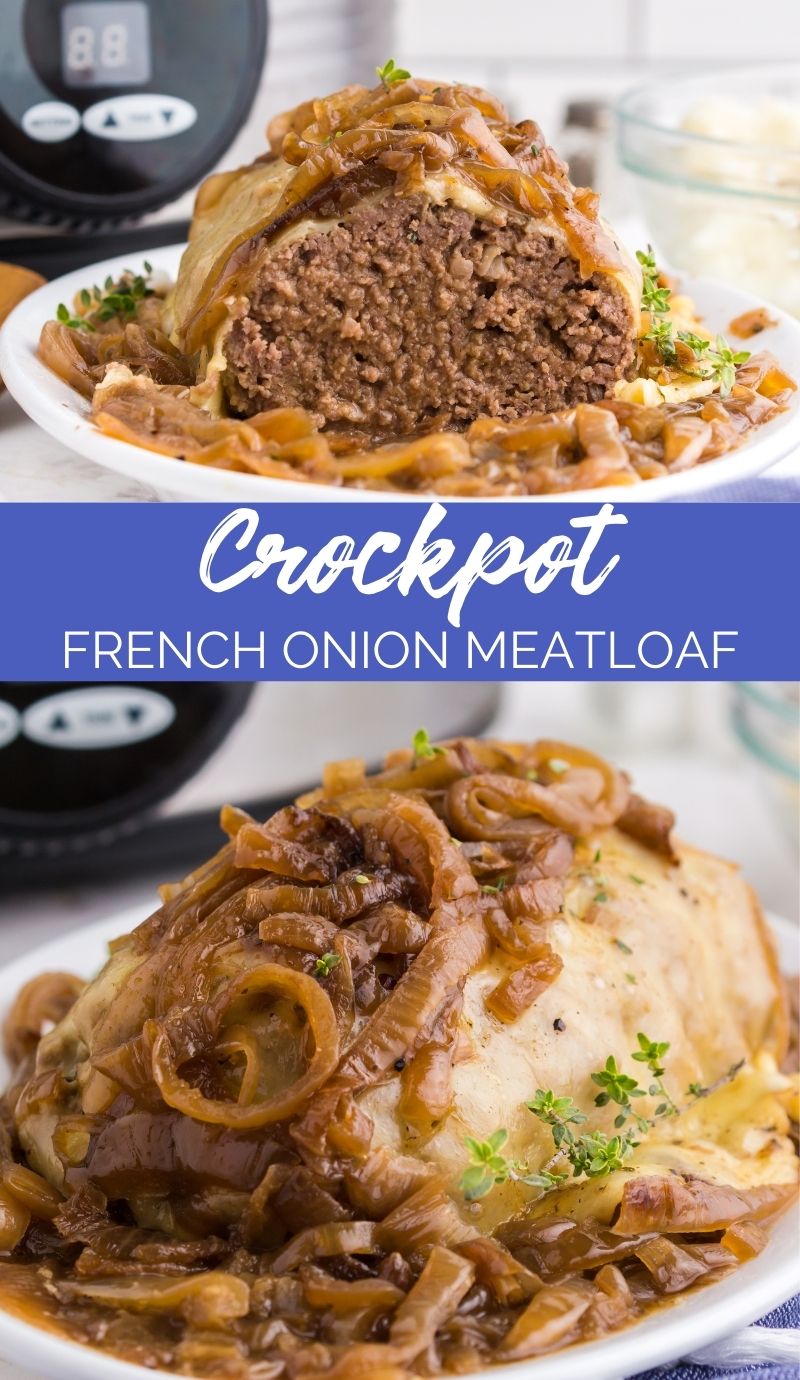This Crockpot French Onion Meatloaf in my new favorite loaf recipe. If you love caramelized onions, this is the recipe for you! via @familyfresh