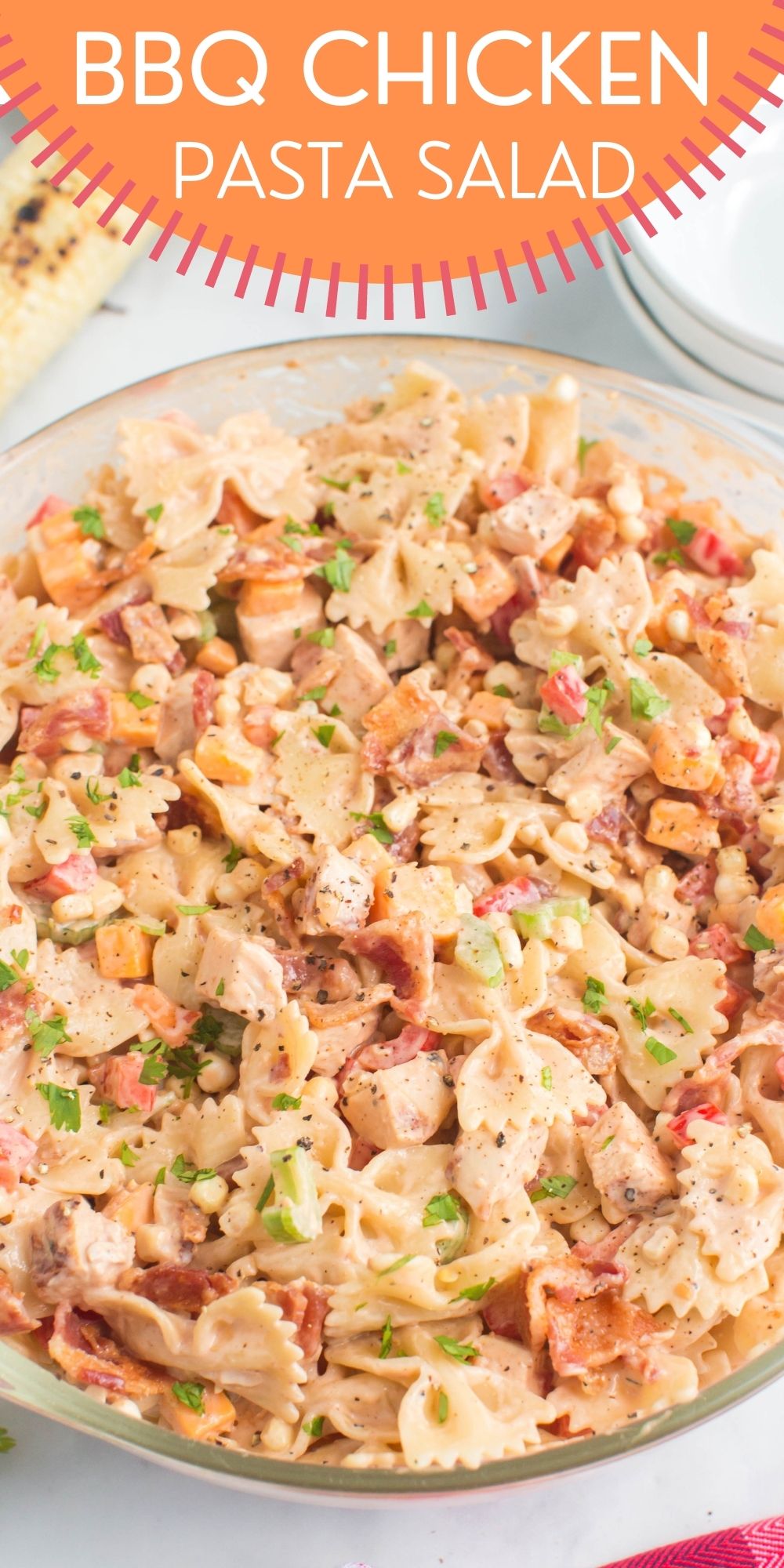 This BBQ Pasta Salad has all the ingredients of a great summer cookout in one bowl. Every bite give you all the flavor of a backyard BBQ. via @familyfresh