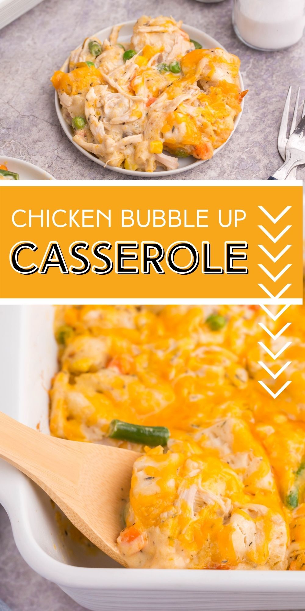 This Chicken Pot Pie Bubble Up Casserole is a great family meal. A golden, creamy, delicious chicken pot pie, with practically no work. via @familyfresh