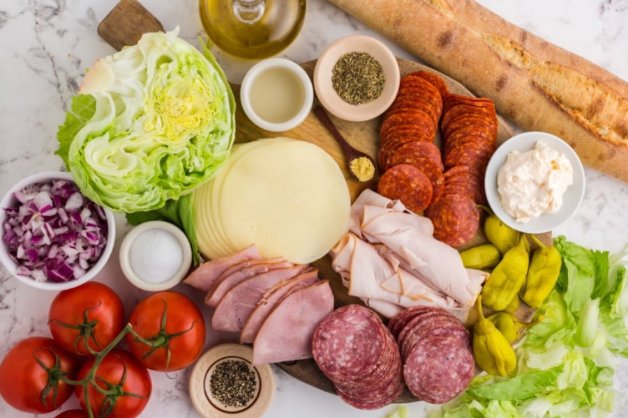 Ingredients for Italian Hoagie Dip