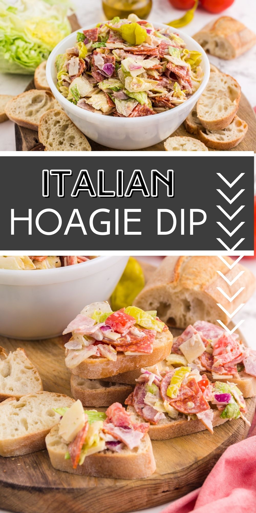 Italian Hoagie Dip tastes just like the original sandwich but this time the filling is served with baguette slices or your favorite crackers! via @familyfresh