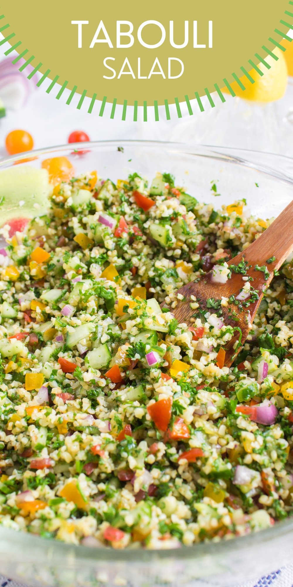 This Tabouli Salad ( Tabbouleh Salad ) is the perfect summer side. It's full of fresh veggies and herbs, and a homemade dressing. via @familyfresh
