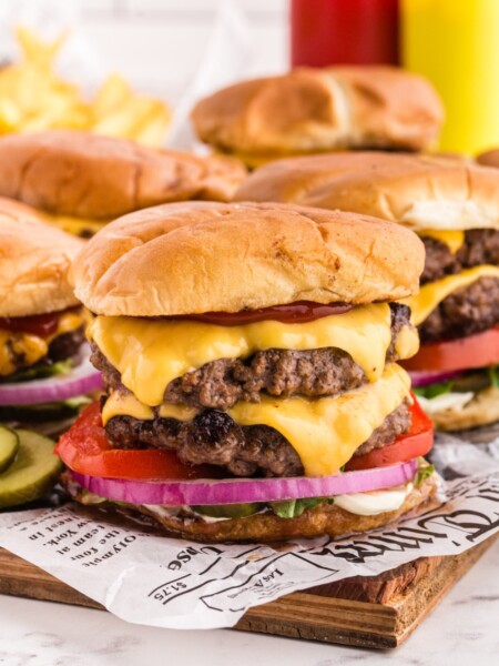 5 burgers on a serving platter-16