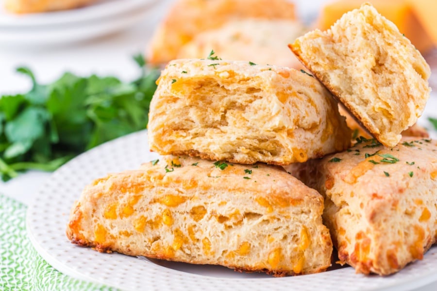 Cheddar Cheese Scones on a plate